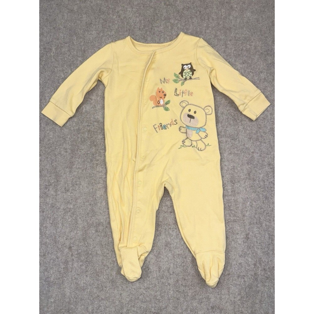 Babies R Us Girls 3-6 Month Sleeper Snaps Yellow Animal Graphics